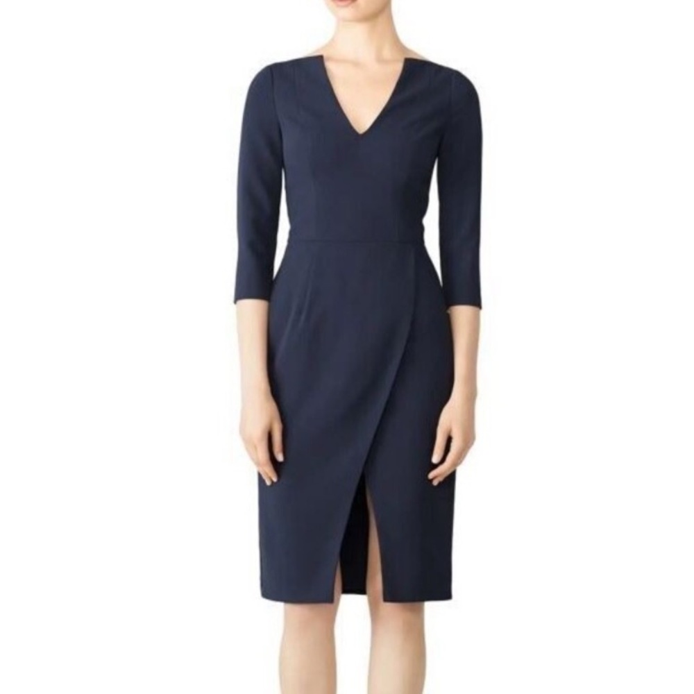 Black Halo Classic Navy Sheath Dress